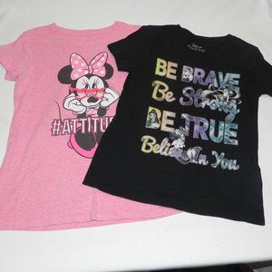 Two Girls Disney T-shirts, Size Large, Gently Used
